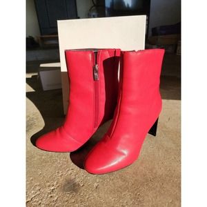 A new day red booties acrylic heel Sz 8